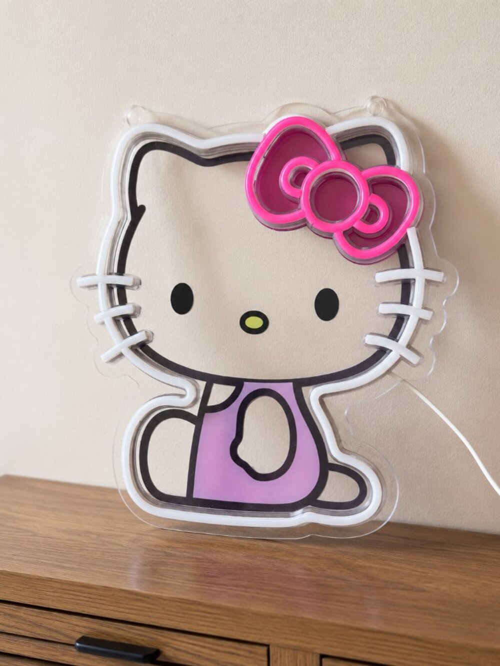 Hello Kitty LED Neon Wall Light Pink Bow Decor